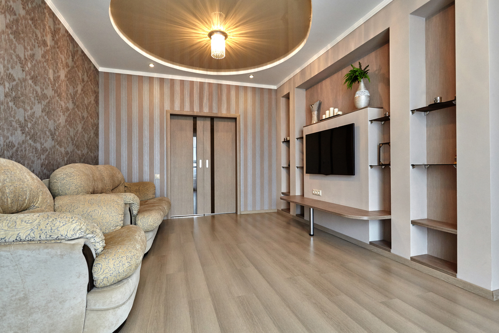 Luxury vinyl plank flooring in an Iowa home designed to handle year round weather